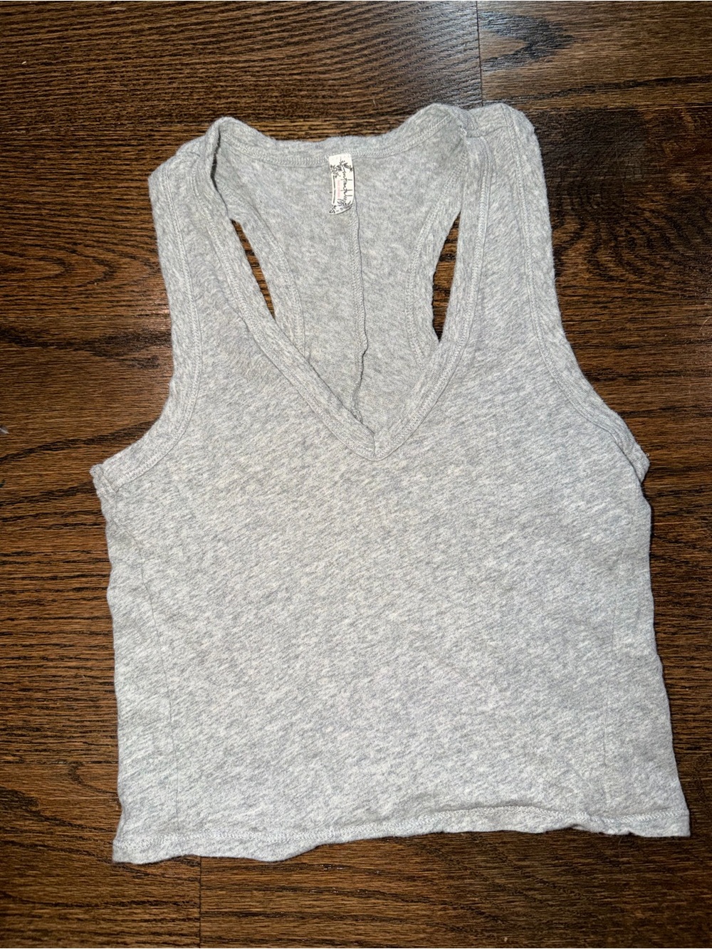 Women’s Free People Heather Gray Racerback V-Neck Tank Size XS